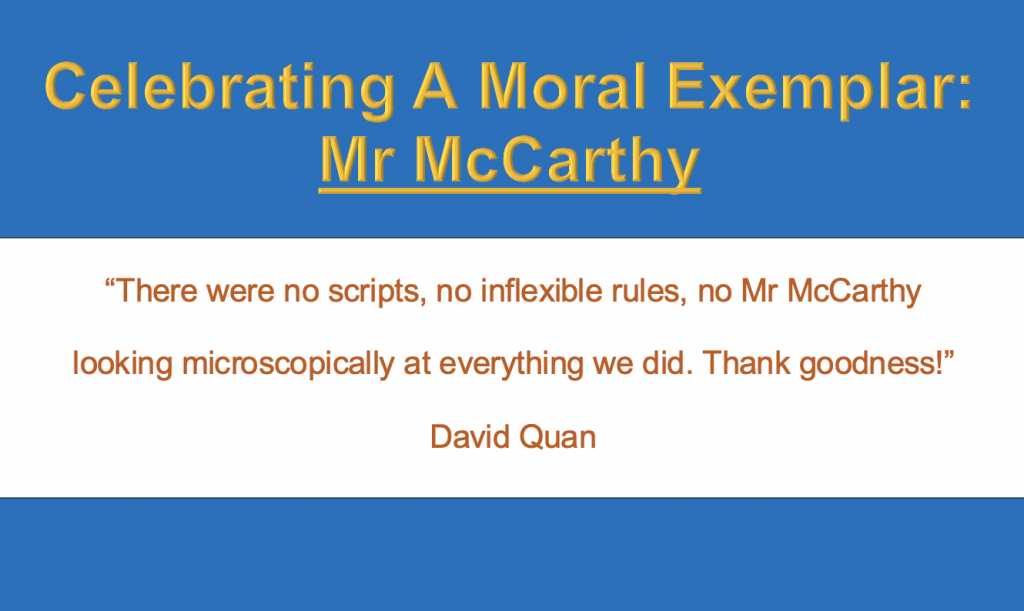 Celebrating A Moral Exemplar